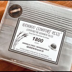 Bamboo fitted bedsheet set; Queen